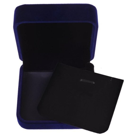 2 Pack Cosmos Velvet Necklace Pendant Gift Box Jewelry Box (Royal Deep Blue Colo - Picture 2 of 3